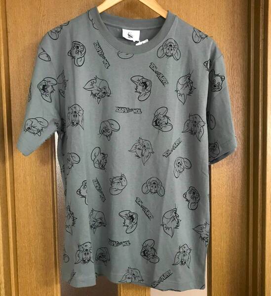 新品 タグ付き トムアンドジェリー Tシャツ 綿100% 半袖 グレー メンズLサイズ