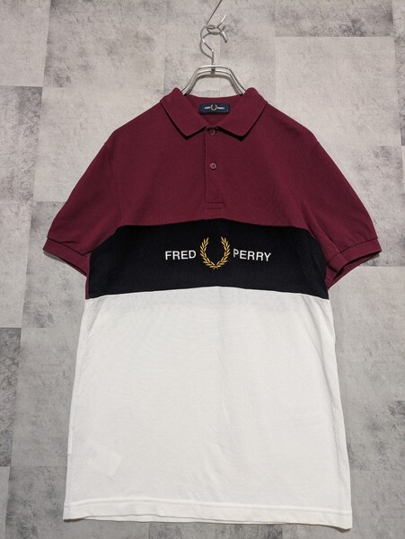 フレッドペリー FRED PERRY 半袖ポロシャツ 刺繍 鹿の子 ポロシャツ S OSAGARI