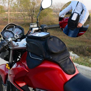 バイク用 タンクバック マグネット式 肩掛けベルト付き スマホ操作可能 タンクバッグ