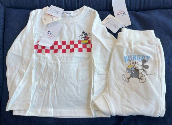 ★送料込み!!!★新品 B:MING by BEAMS ビームス ミッキー ディズニー 長袖Tシャツ、スウェットパンツ 2点セット SIZE 100