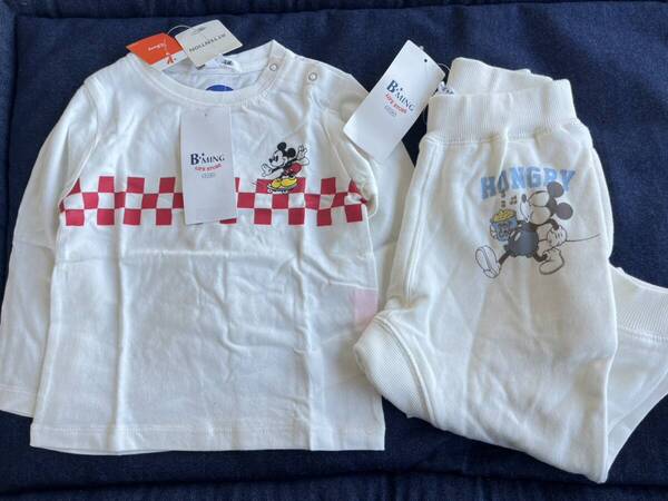 ★送料込み!!!★新品 B:MING by BEAMS ビームス ミッキー ディズニー 長袖Tシャツ、スウェットパンツ 2点セット SIZE 90