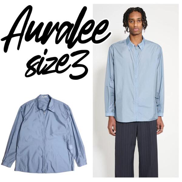 【定価3.6万】AURALEE LIGHT NYLON ZIP SHIRT 3