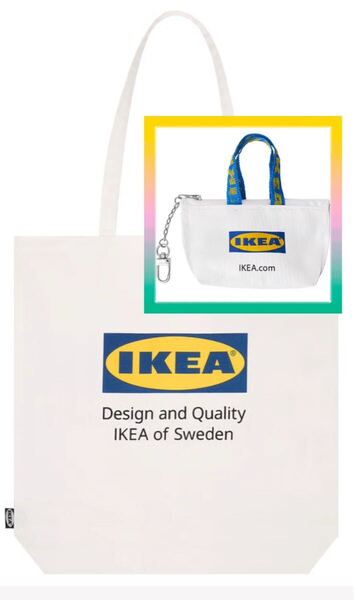 IKEA イケア EFTERTRDA エフテルトレーダバッグ, ホワイト + KNLIG クノーリグキーリング, S ホワイト, 9x7 cm