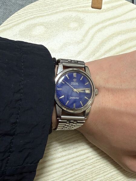 【美品】OMEGA オメガ シーマスター 自動巻 ブルーダイヤル 70s OH済 稼働品