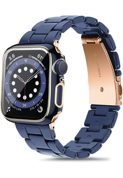 Apple Watch 用 バンド 樹脂バンド アップルウォッチ バンド apple Watch 一体型 ケース付き 42mmケース42/44/45/49mmバンド 男女兼用