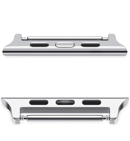 アップルウォッチ Apple Watchバンドアダプター 38/40/41mm 交換金具 ピンタイプ連結器ラグ幅22mm 2個セット 工具不要 シルバー
