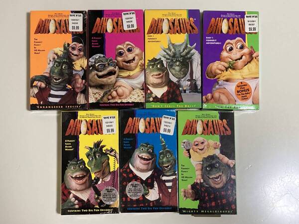 DINOSAURS ビデオ VHS 7本 セット 恐竜家族 ウォルト・ディズニー ダイナソー 英語版 英語教育 パペット アメリカ テレビ 人形