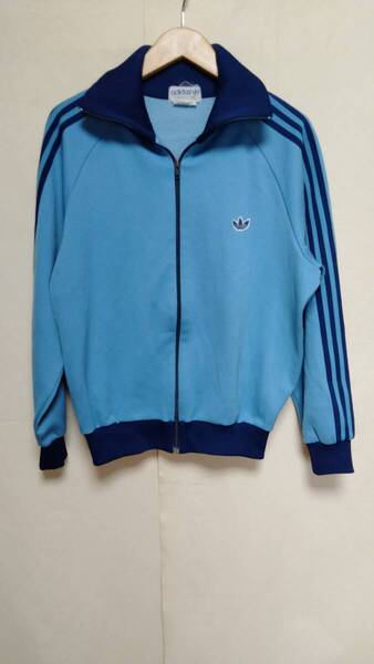 ★ビンテージ80年代デサントadidasアディダスジャージ水色紺色正規品サイズM★