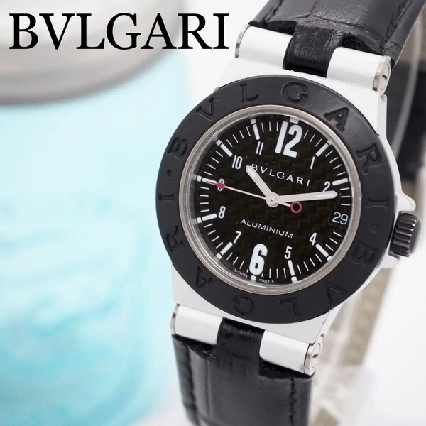 416 BVLGARI 時計 AL32TA アルミニウム メンズ ブラック文字盤