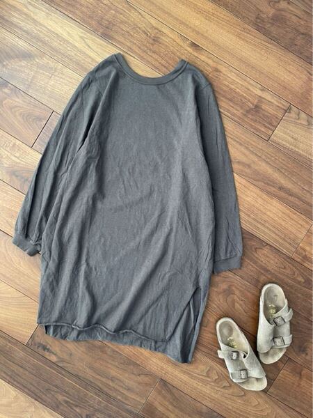 美品○Americana アメリカーナ○長袖 カットソー プルオーバー Tシャツ ワンピース トップス アパルトモン AP STUDIO 取扱 日本製