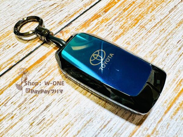 金属感キーケース 新型トヨタ用40系アルファード 90系ノア VOXY 取付簡単 グリーン&ブルー
