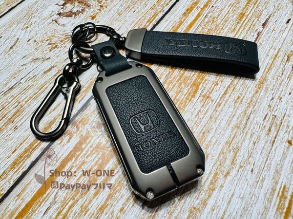 革 ホンダ用 ステップワゴン フィット オデッセイ CR-V CR-Z ジェイド キーケース 取り付けは簡単 高級感UP ブラック