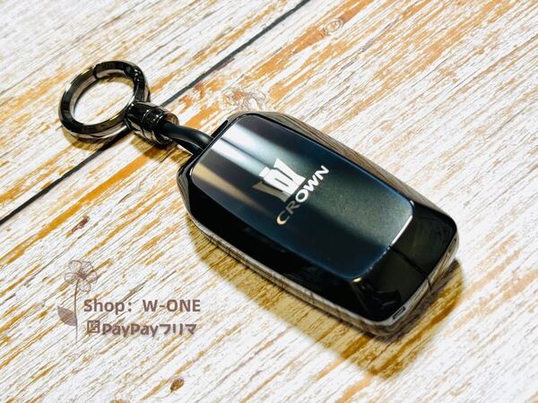 金属感キーケース 新型クラウン クロスオーバー 35系 取付簡単 高級感UP グレー&ブラック