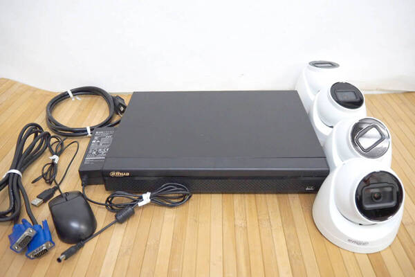 DAHUA ダーファ ★ 4CH多機能 DVレコーダー DH-XVR5104H-X-4P スターライトIR-LED搭載 アイボール型 HDCVIカメラ