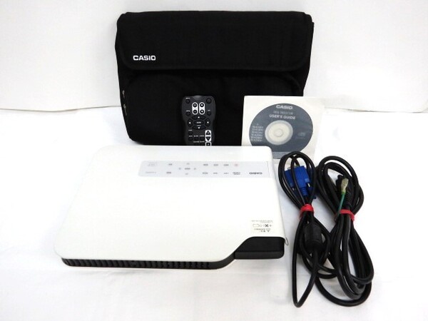 カシオ・CASIO プロジェクター◇XJ-A150V 3000ルーメン DLP方式 ランプ点灯時間290H リモコン付 通電確認済 ユーズド品