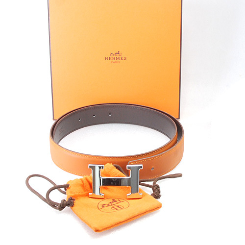 エルメス HERMES 本革 Hベルト オレンジ エルメスカラー90~100cm エルメス HERMES 本革 Hベルト オレンジ エルメスカラー90