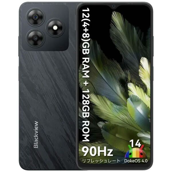 新品 未開封 Blackview Wave8 黒 SIMフリー 最新 Android 128GB 8コア 6.56インチ 大画面 スマホ 携帯 本体 セット 箱付 アンドロイド 端末
