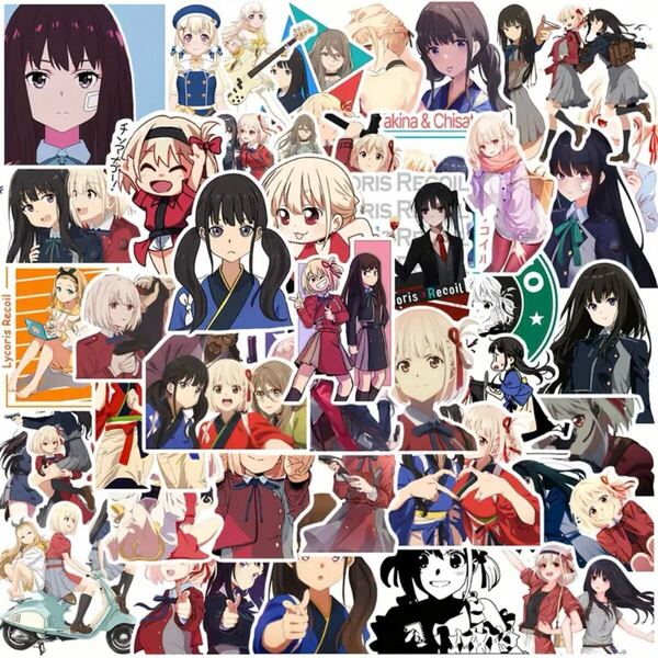 リコリコ ステッカー 27枚 シール 防水 デコレーション 可愛い 推し アニメ 漫画 リコリス・リコイル たきな 千束 クルミ グッズ シール