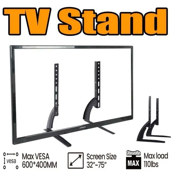 テレビ スタンド 汎用 モニター 台 土台 足 金具 高さ 調節 薄型 液晶 VESA 規格 マウント 据置 置型 地面 32 40 45 50 55 60 インチ V型