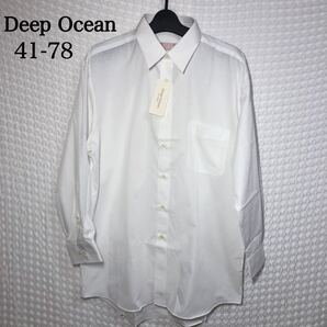b344 Deep Ocean ディープオーシャン 長袖 シャツ ワイシャツ 白