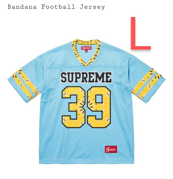 Lサイズ 新品 Supreme Bandana Football Jersey Blue シュプリーム バンダナ フットボール ジャージ