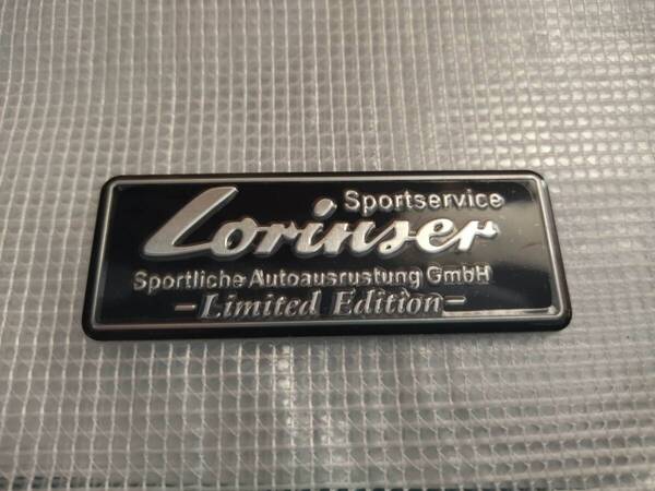 【ゆうパケット送料込】Lorinser(ロリンザー) エンブレムプレート ブラック 縦3cm×横8cm アルミ製 メルセデスベンツ