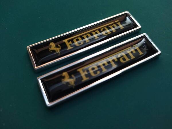 【ゆうパケット送料込】【2個セット】Ferrari(フェラーリ) エンブレムプレート 縦1.4cm×横5.8cm×厚3mm