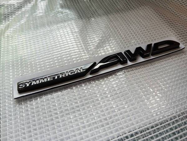 【ゆうパケット発送】SYMMETRICAL AWD(シンメトリカル エー ダブリュー ディー) 3Dエンブレム ブラック(艶あり/白文字)