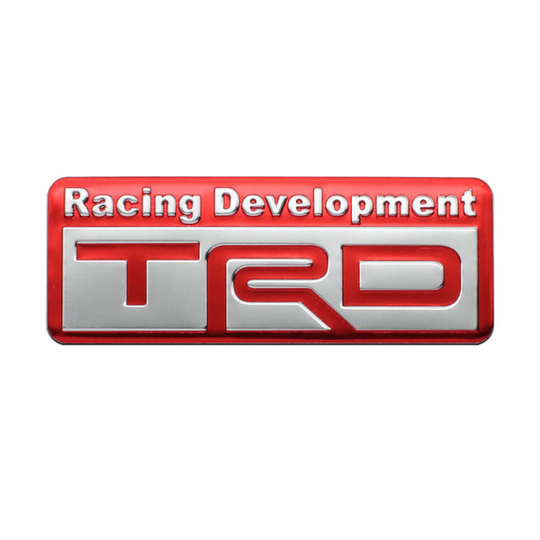 【ゆうパケット送料込】TRD エンブレムプレート 縦3.0cm×横8.0cm アルミ製 TOYOTA トヨタ 赤
