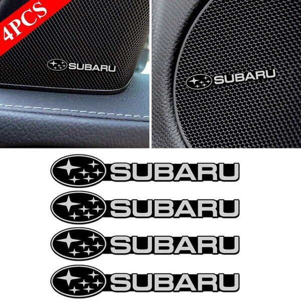 【ゆうパケット送料込】SUBARU(スバル) スピーカー用エンブレム 4個セット 両面テープ付 アルミ製