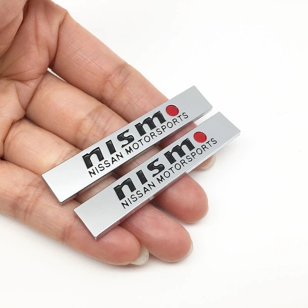 【ゆうパケット送料込】NISMO(ニスモ) エンブレム 2枚組 ミニサイズ 縦1.0cm×横5.9cm 金属製 日産