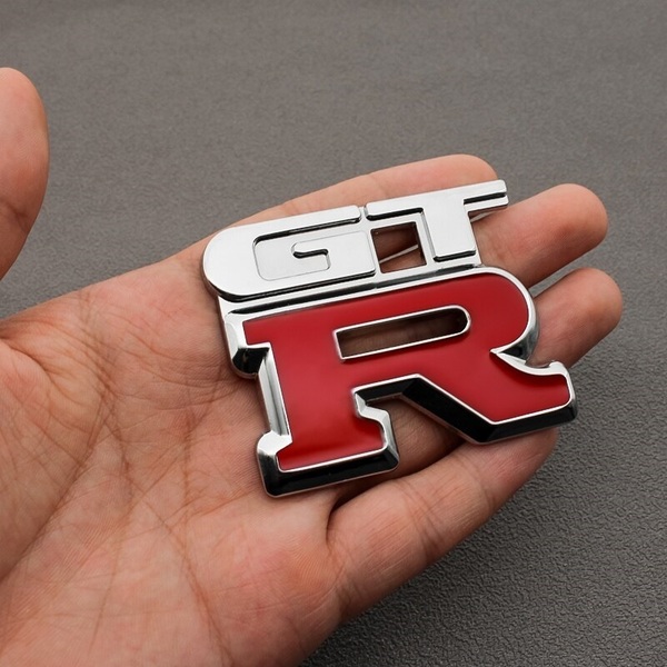 【ゆうパケット送料込】GTR 3Dエンブレム (シルバー/レッド) NISSAN 日産 スカイラインGT-R