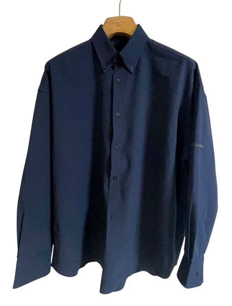 エヌハリウッド N.HOOLYWOOD L/S シアサッカー プルオーバー BD 長袖シャツ 38 ネイビー 日本製