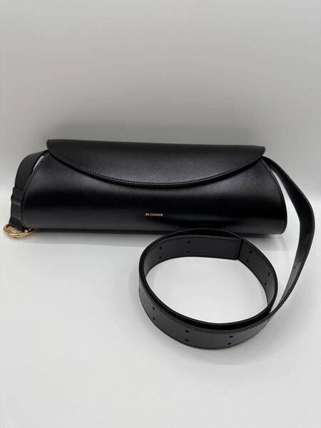 ブラック JIL SANDER Cannolo ジルサンダー カンノーロ グランデ ラージ ショルダーバッグ レディース メンズ ユニセックス