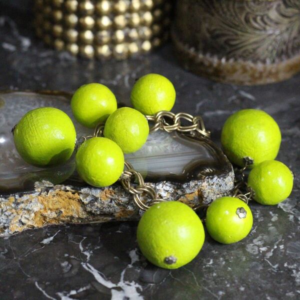 USA VINTAGE FRUIT DESIGN CHAIN BRACELET/アメリカ古着果実デザインチェーンブレスレット