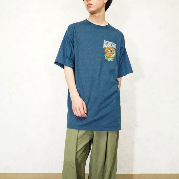 90's USA VINTAGE H.L.MILLER PRINT DESIGN T SHIRT/90年代アメリカ古着プリントデザインTシャツ