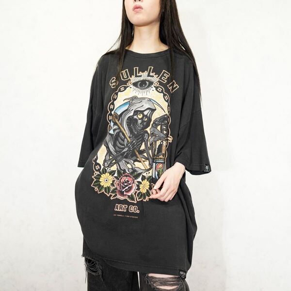 USA VINTAGE SULLEN ART COLLECTIVE TATOO PRINT DESIGN T SHIRT/アメリカ古着タトゥープリントデザインTシャツ