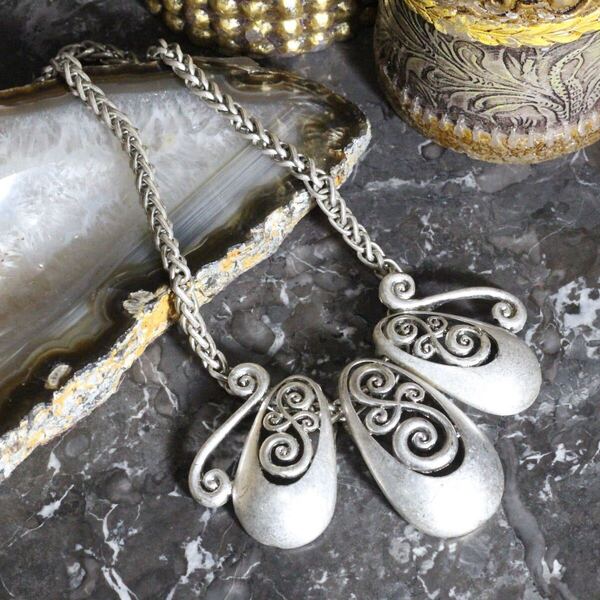 USA VINTAGE ETHNIC DESIGN CHAIN NECKLACE/アメリカ古着エスニックデザインチェーンネックレス