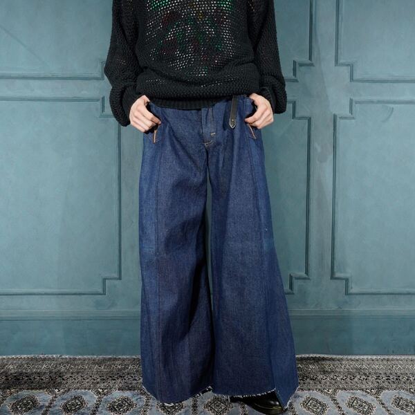 *SPECIAL ITEM* USA VINTAGE JEANS WEST REMAKE SUPER WIDE FLARE DENIM PANTS/アメリカ古着リメイクスーパーワイドフレアデニムパンツ