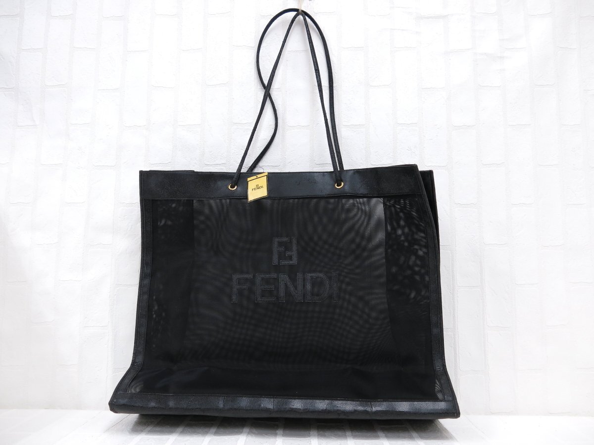フェンディ メッシュ トートバッグ 黒 ブラック Yahoo!オークション -「fendi メッシュ バッグ」(かばん、バッグ
