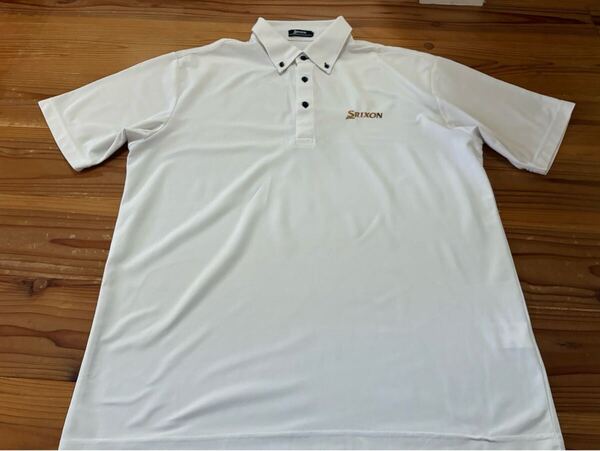 送料込み!! SRIXON 半袖ポロシャツ 白 ホワイト XL スリクソン GOLF ゴルフウェアー ボタンダウン スポーツウェア