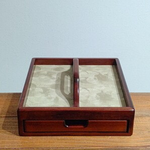 豊岡クラフト ハンドルケース 木製 小物入れ 文具 ケース 収納箱 書斎 中古 送料無料 即決