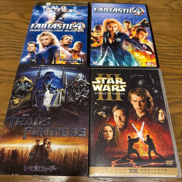 洋画DVD4枚セット トランスフォーマー スペシャルコレクターズエディション スターウォーズ3 ファンタスティック4