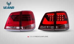 ランドクルーザー 200系 LED テール ランプ 後期型ルック 前期中期用 ランクル レッドクリア VLAND(0205A-RC)