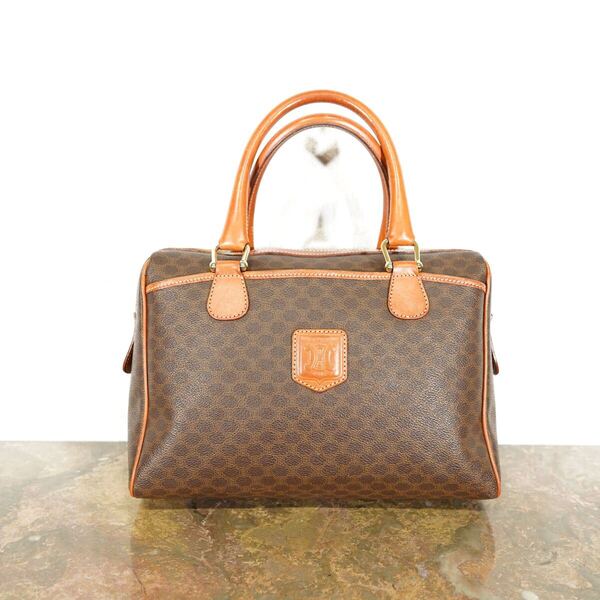CELINE MACADAM PATTERNED LOGO DESIGN HAND BAG/オールドセリーヌマカダム柄ロゴデザインハンドバッグ