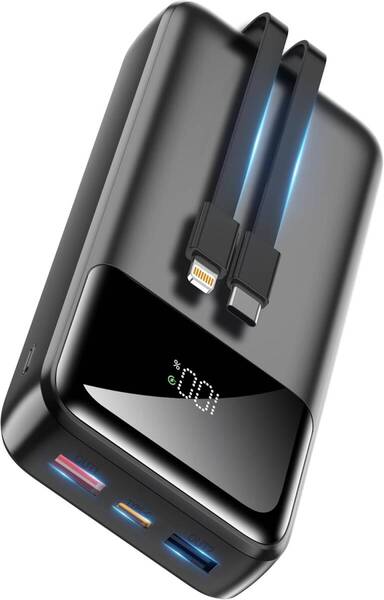 モバイルバッテリー 大容量 40000mAh 22.5W急速充電 五台同時充電可能 LCD残量表示 最大2.25A出力スマホ充電器 低電流対応 携帯充電器