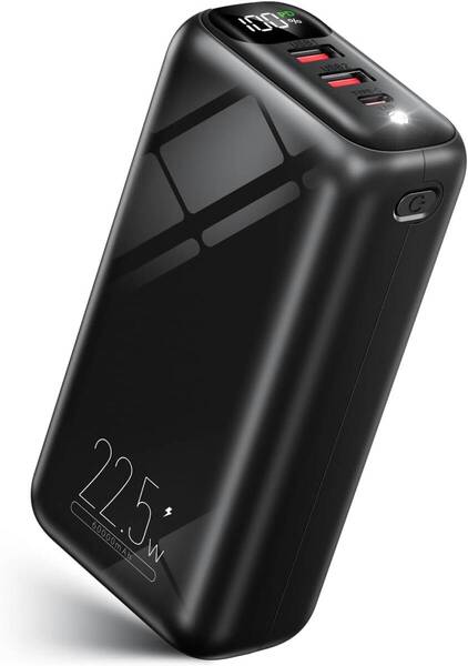 モバイルバッテリー 大容量 60000mAh大容量&3台同時充電&22.5W/PD20W 急速充電 バッテリー USB-Type C入出力ポート LCD残量数字表示