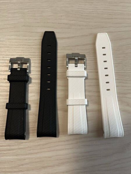 【送料込み、匿名発送】 2本セット Swatch×OMEGA スウォッチ×オメガ 専用ラバーベルト ホワイト ブラック
