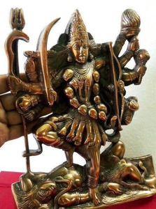 アンティークブロンズ合金製の手彫りの女神カーリー像