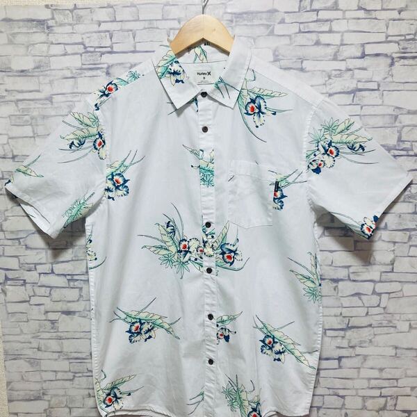 Hurley / ハーレー/ボタニカル柄/アロハシャツ/かりゆしウェアLサイズ相当良品